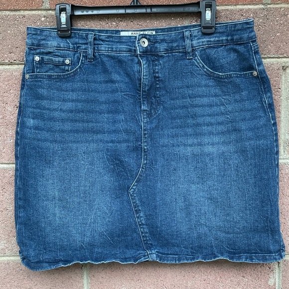Anne Klein Denim Skirt Size 14 - Picture 1 of 6